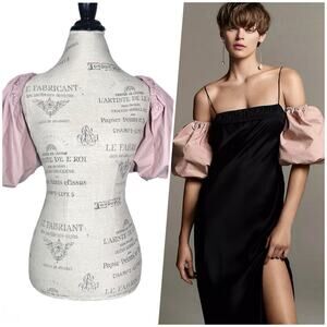 Maeve | Women | Blush Pink Puff Sleeve Shrug Bolero Top | One Size